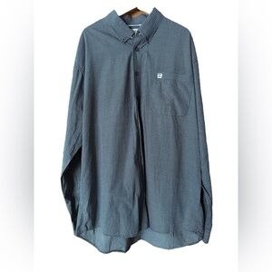Cinch long sleeve button down shirt mens sz XL Geometric Blue white tan